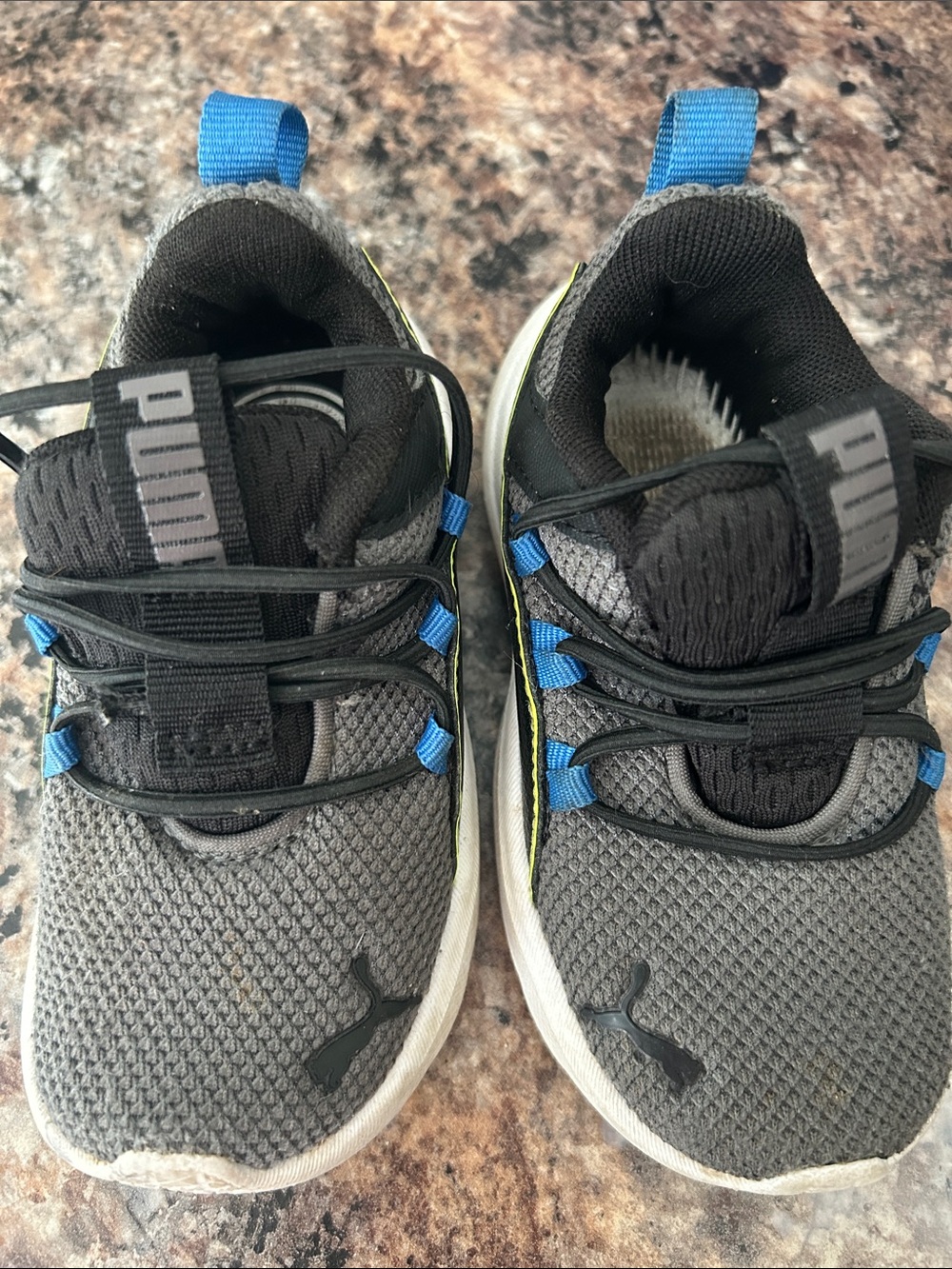Puma Kids Gray and Blue Lightweight Sneaker